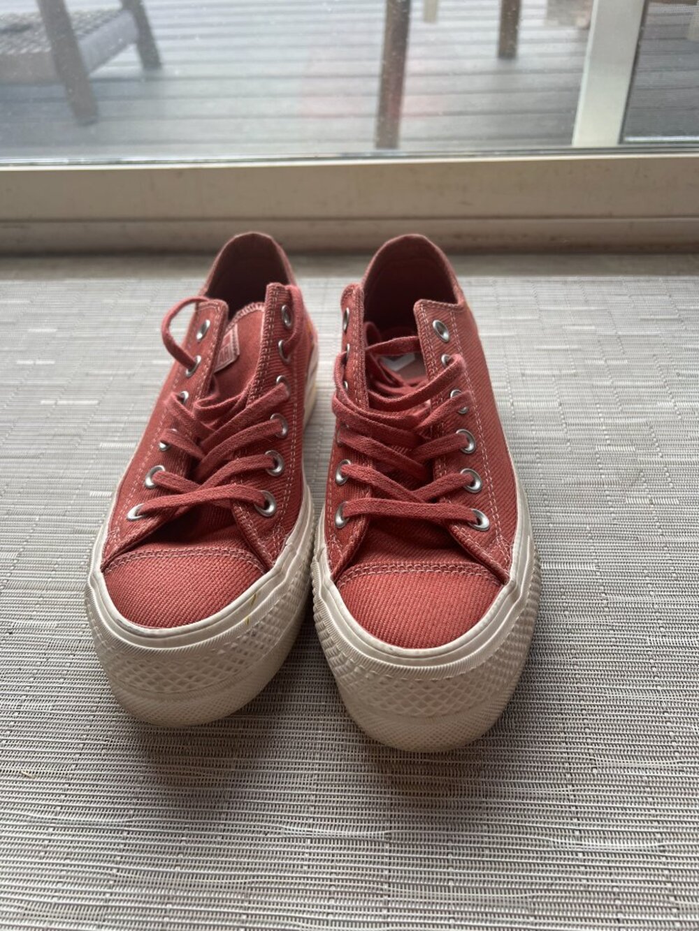 Dark Pink Blush Size 7 Converse All Stars Platforms